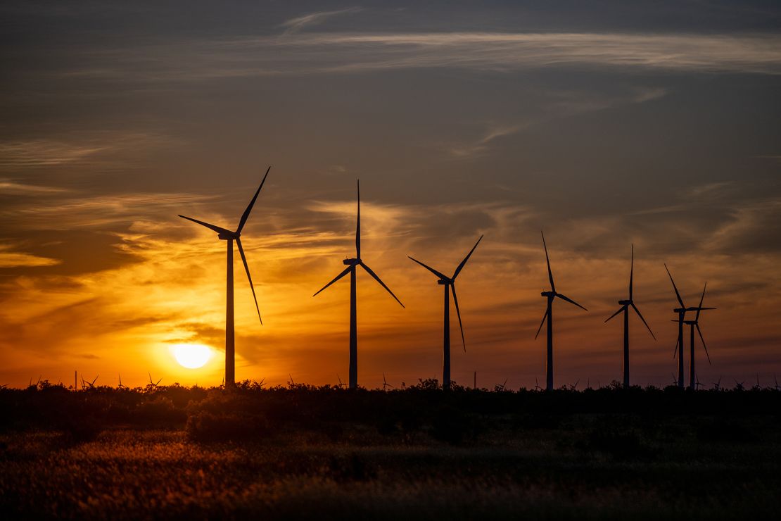 Wind turbines in Nolan, Texas.