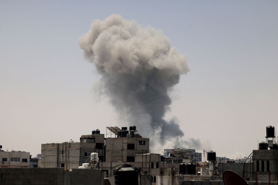 Smoke rises after Israeli bombardment of Gaza City, July 4, 2024.