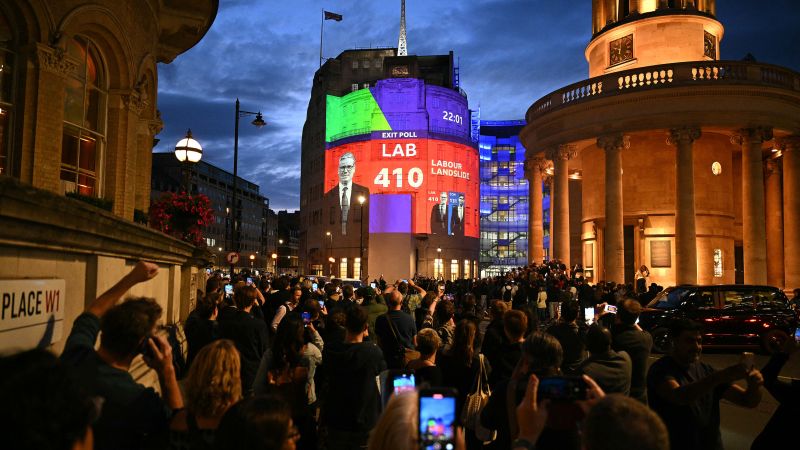 Actualizaciones en vivo: resultados de las elecciones del Reino Unido;  Los laboristas van camino de una victoria aplastante: encuestas de opinión