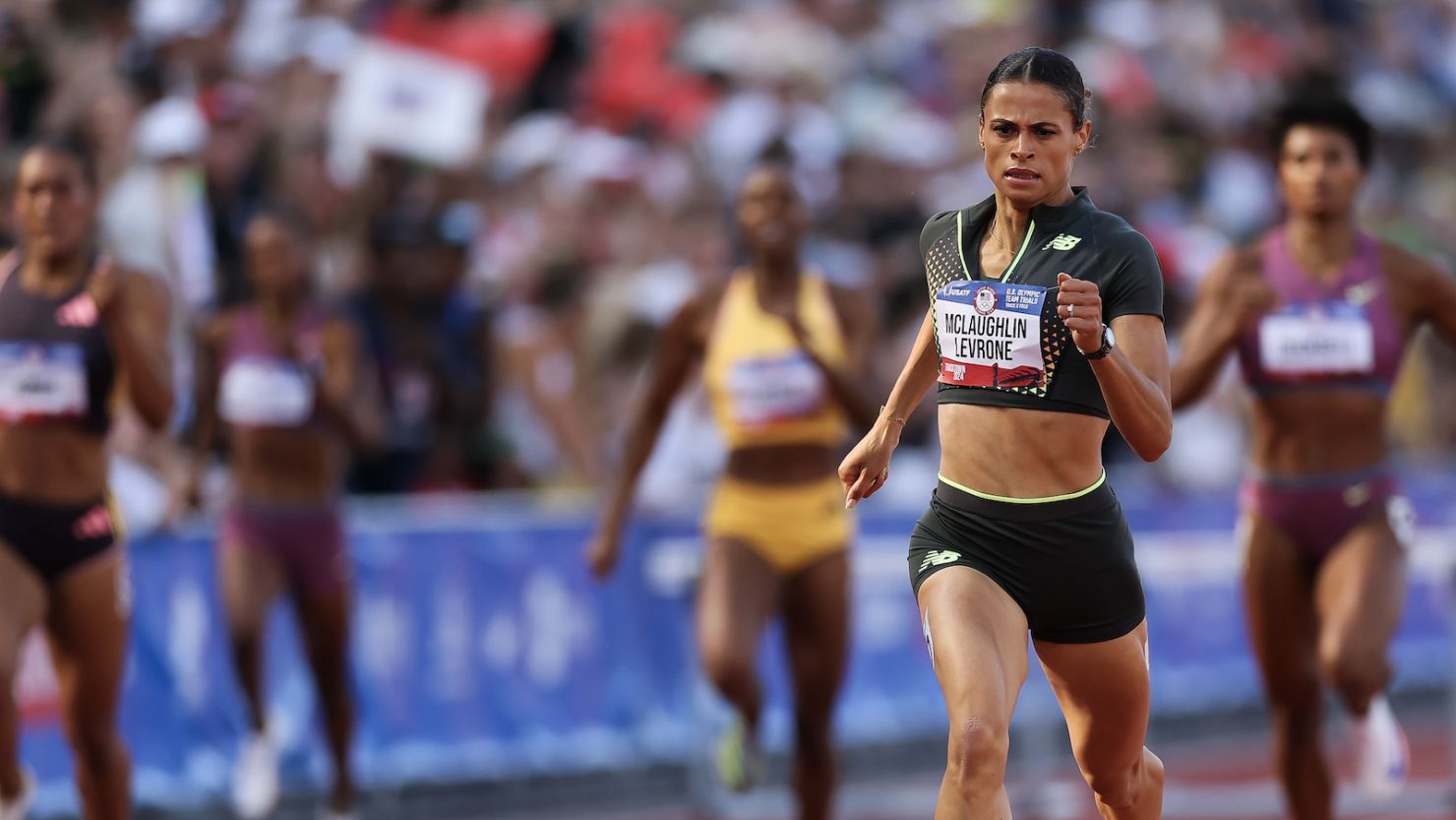 Sydney McLaughlin-Levrone broke her own world record at the US Olympic Trials.