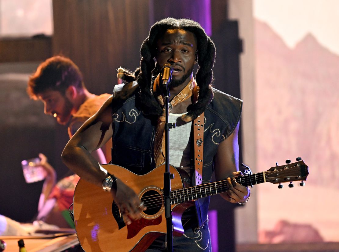 Shaboozey performs during the 2024 BET Awards in Los Angeles.