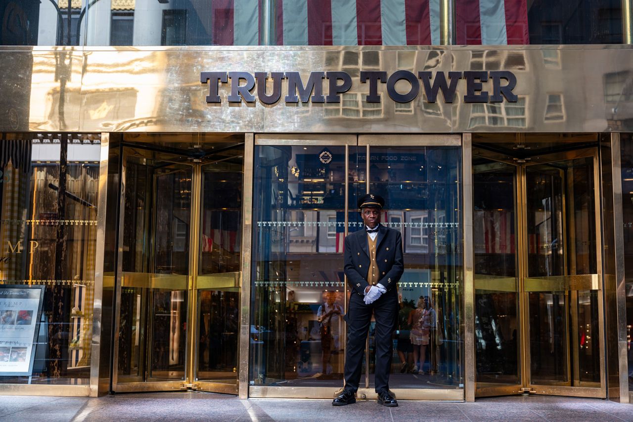 An exterior view of Trump Tower, on July 01, 2024 in New York.