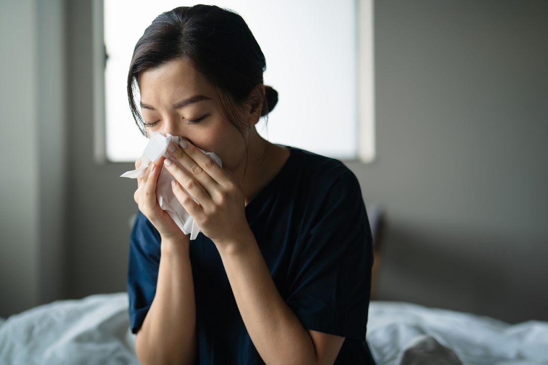 Common symptoms of fall allergies can include a runny or stuffy nose as well as sniffling, sneezing, watery eyes and coughing.