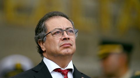 Colombian President Gustavo Petro attends a military ceremony to swear in the new General Commander of the Military Forces, iral Francisco Cubides, at the Jose Maria Cordova Military school in Bogota on July 09, 2024. (Photo by LUIS ACOSTA / AFP) (Photo by LUIS ACOSTA/AFP via Getty Images)
