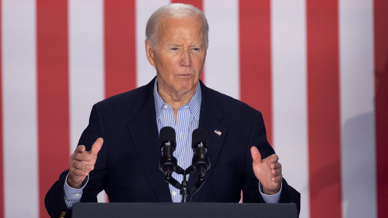 President Joe Biden speaks at a campaign rally in Madison, Wisconsin, on July 5, 2024.