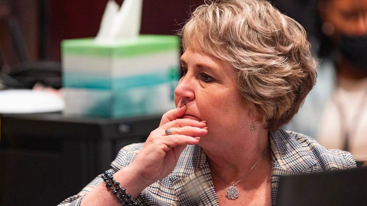 Clerk of Court Becky Hill listens during Alex Murdaugh's trial for murder at the Colleton County Courthouse in 2023. (Joshua Boucher/The State/Tribune News Service via Getty Images)