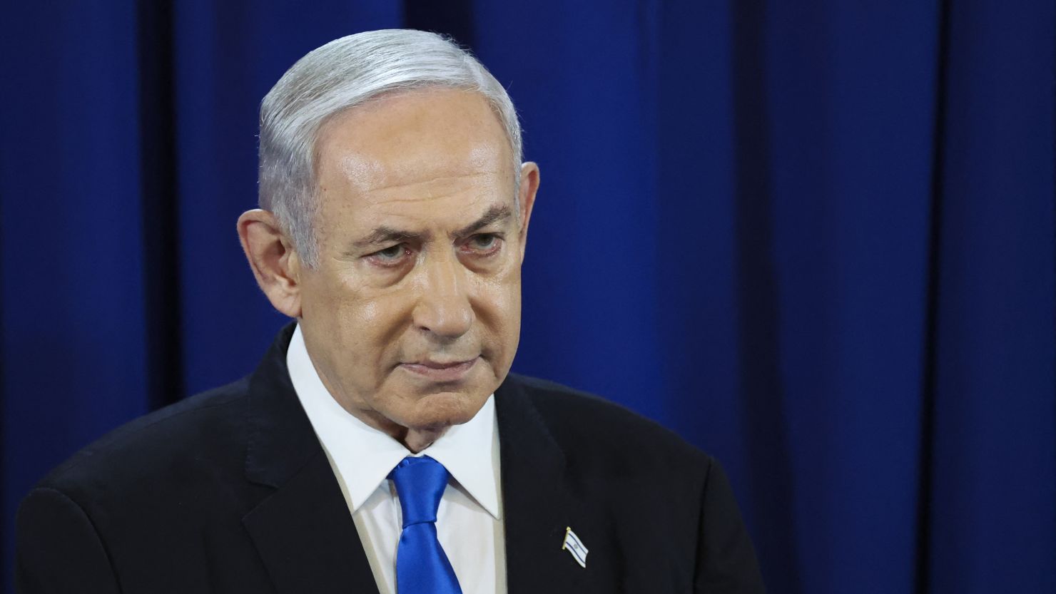 Israeli Prime Minister Benjamin Netanyahu speaks during a press conference in Tel Aviv on July 13.