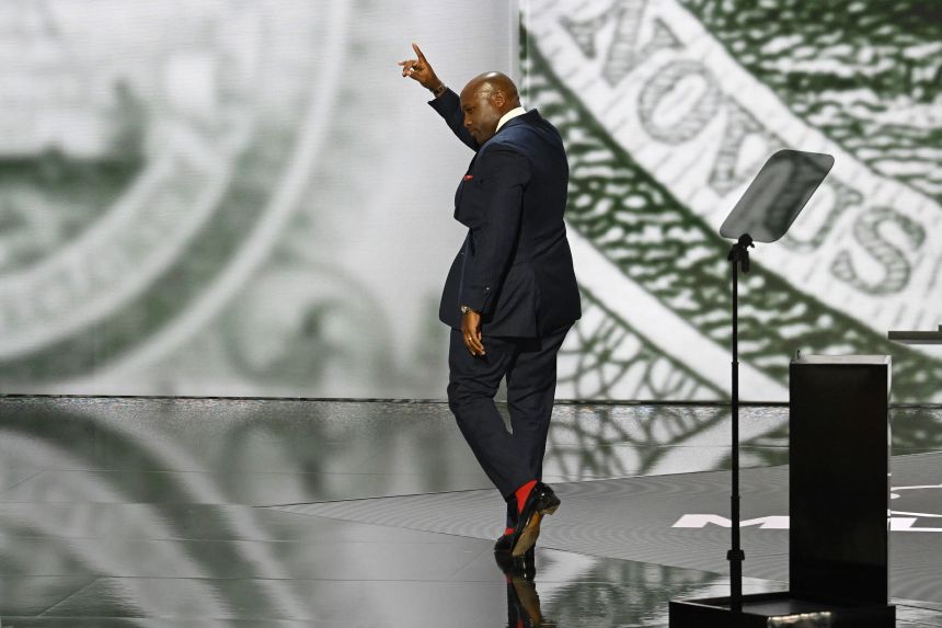 Rep. Wesley Hunt departs after speaking during the first day of the 2024 Republican National Convention in Milwaukee, Wisconsin, in July 2024.