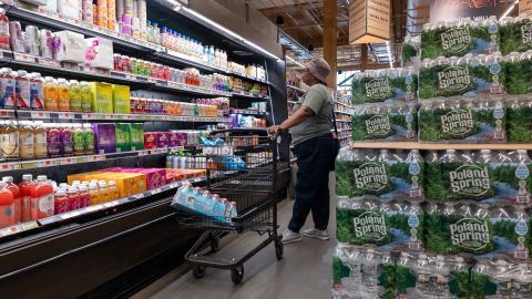 NEW YORK, NEW YORK - JULY 11: People shop at a grocery store  in Brooklyn on July 11, 2024 in New York City. Stocks rose on Thursday following a morning report by the Bureau of Labor Statistics showing that inflation eased more than expected in June.  (Photo by Spencer Platt/Getty Images)