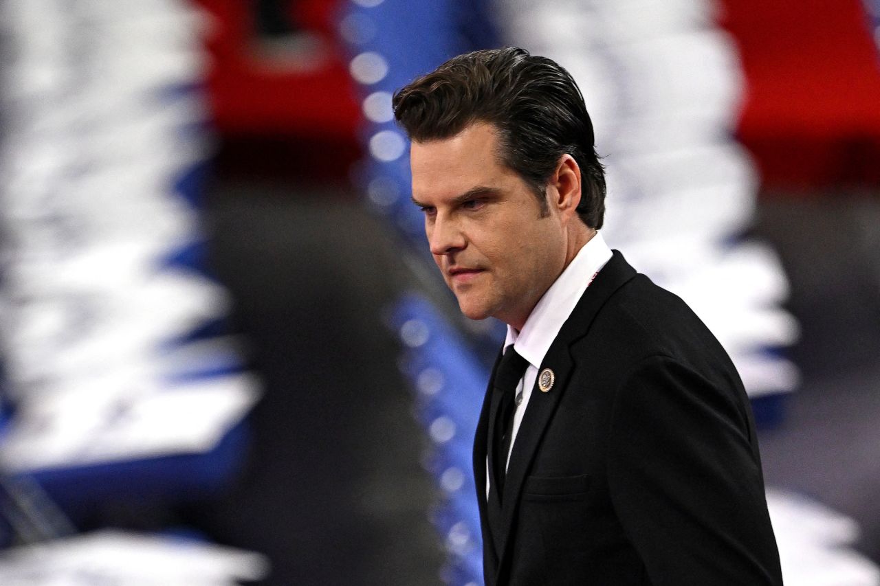 US representative Matt Gaetz (R-FL) attends the second day of the 2024 Republican National Convention at the Fiserv Forum in Milwaukee, Wisconsin, on July 16, 2024. Days after he survived an assassination attempt Donald Trump won formal nomination as the Republican presidential candidate and picked right-wing loyalist J.D. Vance for running mate, kicking off a triumphalist party convention in the wake of last weekend's failed assassination attempt. (Photo by Patrick T. Fallon / AFP) (Photo by PATRICK T. FALLON/AFP via Getty Images)