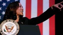 KALAMAZOO, MICHIGAN - JULY 17: US Vice President Kamala Harris attends a moderated conversation with former Trump administration national security official Olivia Troye and former Republican voter Amanda Stratton on July 17, 2024 in Kalamazoo, Michigan. Harris' visit, following the attempted assassination of former President Trump, makes this her fourth trip to Michigan this year and seventh visit since taking office. (Photo by Chris duMond/Getty Images)