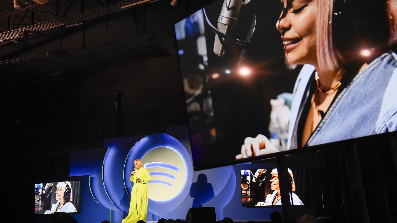 Olivia Quiroz, the new voice of Spotify's Artificial Intelligence DJ called "Livi", attends the presentation of the latest Spotify tool in Mexico City on July 17, 2024. (Photo by Rodrigo Oropeza / AFP) (Photo by RODRIGO OROPEZA/AFP via Getty Images)