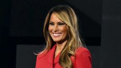 Former US First Lady Melania Trump arrives for the last day of the 2024 Republican National Convention at the Fiserv Forum in Milwaukee, Wisconsin, on July 18, 2024. Donald Trump will get a hero's welcome Thursday as he accepts the Republican Party's nomination to run for US president in a speech capping a convention dominated by the recent attempt on his life. (Photo by Patrick T. Fallon / AFP)