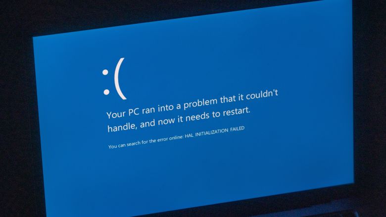 A blue screen for an inaccessible website on a laptop computer following reports of a major global outage, arranged in Palma de Mallorca, Spain, on Friday, July 19, 2024. CrowdStrike Holdings Inc. confirmed that computers with its security software installed are having issues with the Windows operating system abruptly shutting down, Asahi reports, citing a spokesperson at the company's Japanese unit.