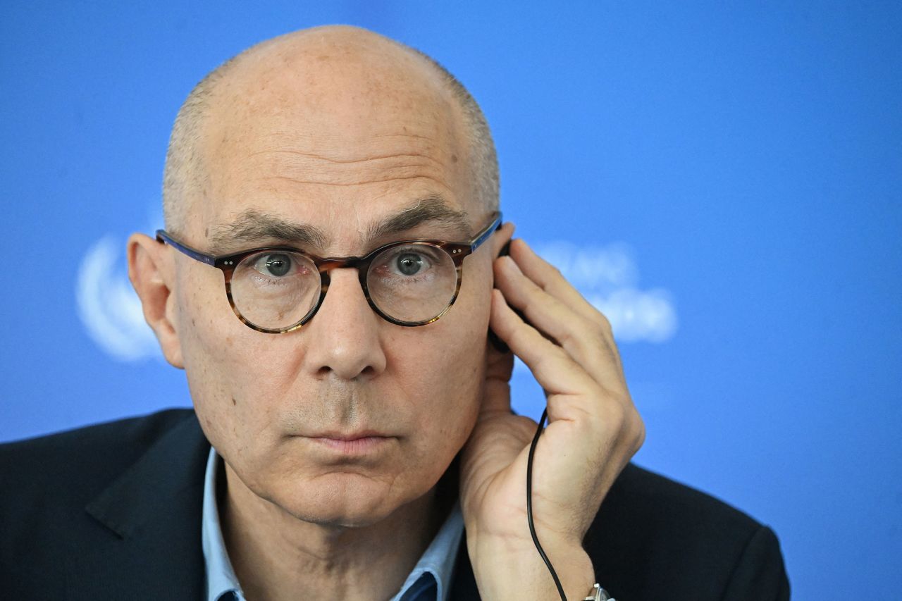 United Nations High Commissioner for Human Rights Volker Türk listens during a press conference in Guatemala City on July 19.