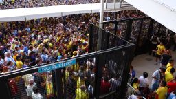 MIAMI GARDENS, FLORIDA - JULY 14: Fans wait outside the stadium prior to the CONMEBOL Copa America 2024 Final match between Argentina and Colombia at Hard Rock Stadium on July 14, 2024 in Miami Gardens, Florida. (Photo by Maddie Meyer/Getty Images)