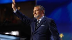 MILWAUKEE, WISCONSIN - JULY 16: U.S. Sen. Ted Cruz (R-TX) waves to the crowd while speaking on stage on the second day of the Republican National Convention at the Fiserv Forum on July 16, 2024 in Milwaukee, Wisconsin. Delegates, politicians, and the Republican faithful are in Milwaukee for the annual convention, concluding with former President Donald Trump accepting his party's presidential nomination. The RNC takes place from July 15-18. (Photo by Joe Raedle/Getty Images)