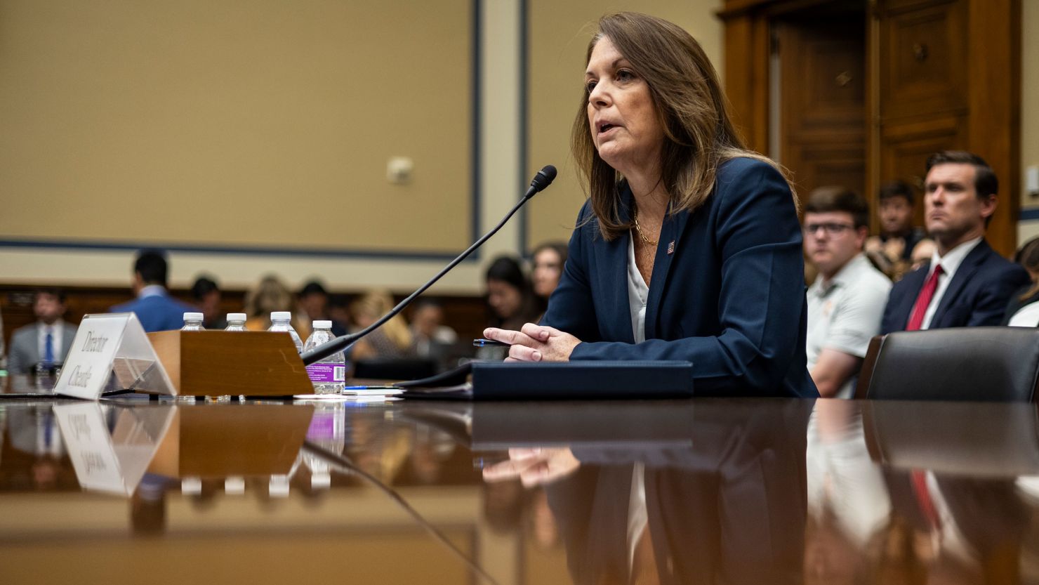 Then-United States Secret Service Director Kimberly Cheatle testifies before the House Oversight and Accountability Committee on July 22, 2024 in Washington, DC.