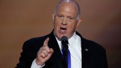 MILWAUKEE, WISCONSIN - JULY 17: Former Acting Director of Immigration and Customs Enforcement Thomas Homan speaks on stage  on the third day of the Republican National Convention at the Fiserv Forum on July 17, 2024 in Milwaukee, Wisconsin. Delegates, politicians, and the Republican faithful are in Milwaukee for the annual convention, concluding with former President Donald Trump accepting his party's presidential nomination. The RNC takes place from July 15-18.  (Photo by Chip Somodevilla/Getty Images)