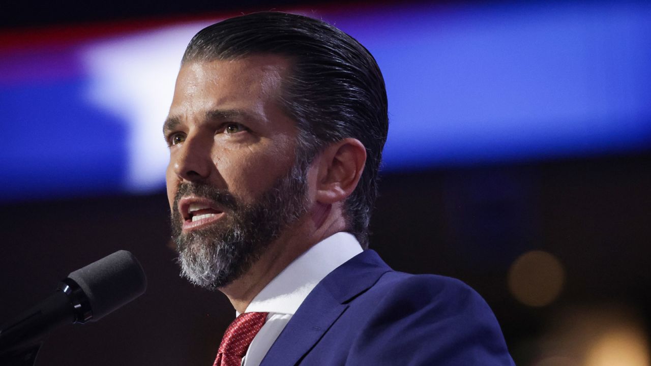 MILWAUKEE, WISCONSIN - JULY 17: Donald Trump Jr. at the Republican National Convention in Milwaukee, Wisconsin on July 17, 2024.