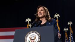 WEST ALLIS, WISCONSIN - JULY 23:  Democratic presidential candidate, U.S. Vice President Kamala Harris speaks to supporters during a campaign rally at West Allis Central High School on July 23, 2024 in West Allis, Wisconsin. Harris made her first campaign appearance as the party's presidential candidate, with an endorsement from President Biden.  (Photo by Jim Vondruska/Getty Images)