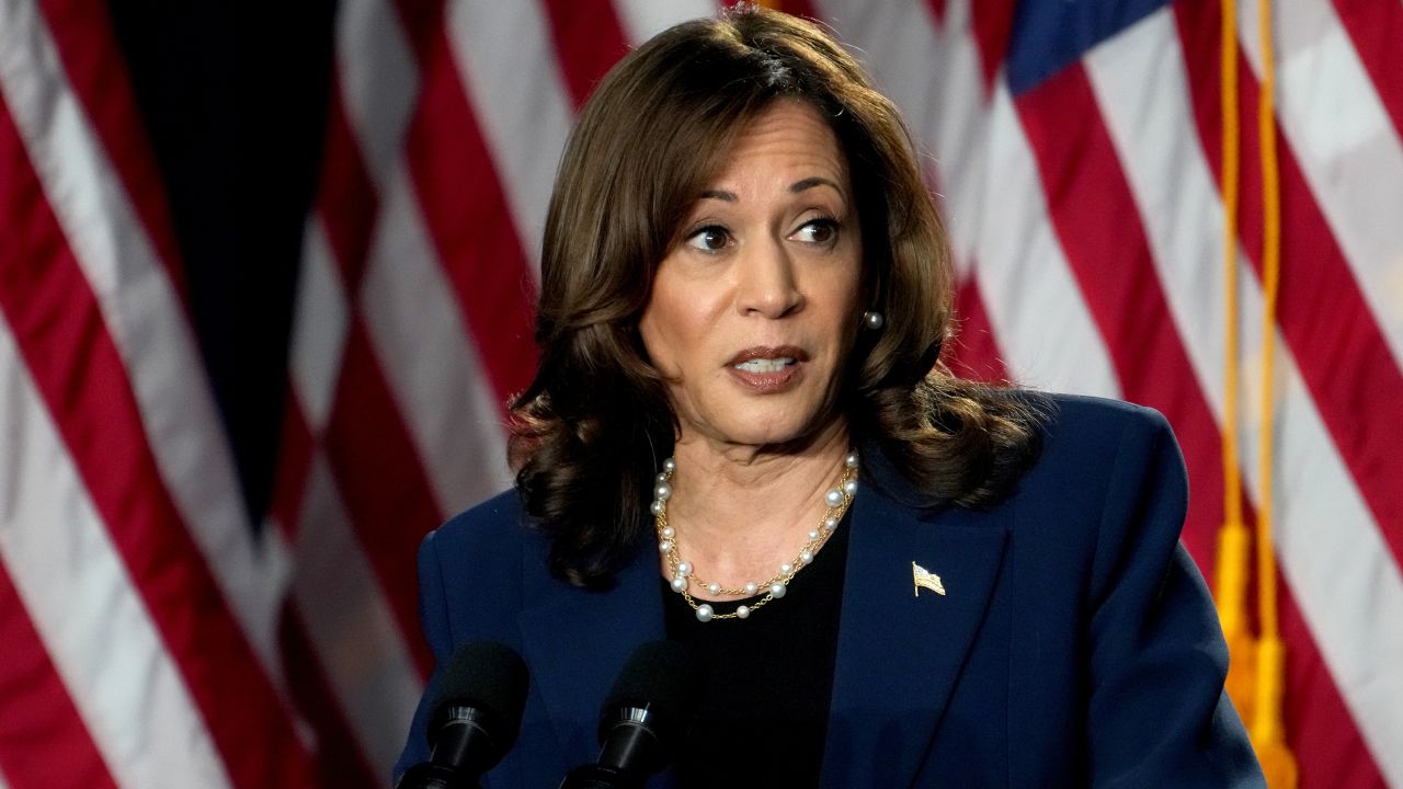 US Vice President Kamala Harris during a campaign event in Milwaukee, Wisconsin, US, on Tuesday, July 23, 2024. Harris, thrust suddenly into the fray after Joe Biden announced Sunday that he wouldn't seek reelection, has spent the last two days clearing the field of other potential contenders and securing the endorsement of nearly every major Democrat. Photographer: Daniel Steinle/Bloomberg via Getty Images