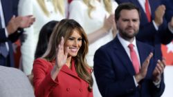 MILWAUKEE, WISCONSIN - JULY 18: Former first lady Melania Trump arrives on the fourth day of the Republican National Convention at the Fiserv Forum on July 18, 2024 in Milwaukee, Wisconsin. Delegates, politicians, and the Republican faithful are in Milwaukee for the annual convention, concluding with former President Donald Trump accepting his party's presidential nomination. The RNC takes place from July 15-18. (Photo by Scott Olson/Getty Images)