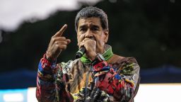 Venezuelan President Nicolas Maduro speaks to supporters at a rally in Caracas, Venezuela, on July 18, 2024.