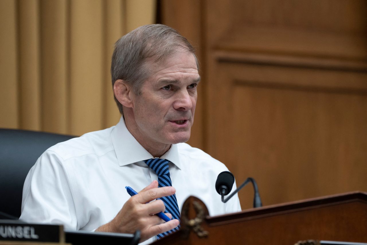 Jim Jordan chairs a House hearing in Washington DC on July 24.