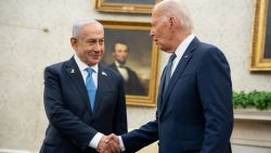 WASHINGTON, DC - JULY 25: U.S. President Joe Biden meets with Israeli Prime Minister Benjamin Netanyahu in the Oval Office at the White House on July 25, 2024 in Washington, DC. Netanyahu's visit occurs as the Israel-Hamas war reaches nearly ten months. (Photo by Andrew Harnik/Getty Images)