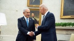 WASHINGTON, DC - JULY 25: U.S. President Joe Biden meets with Israeli Prime Minister Benjamin Netanyahu in the Oval Office at the White House on July 25, 2024 in Washington, DC. Netanyahu's visit occurs as the Israel-Hamas war reaches nearly ten months. (Photo by Andrew Harnik/Getty Images)