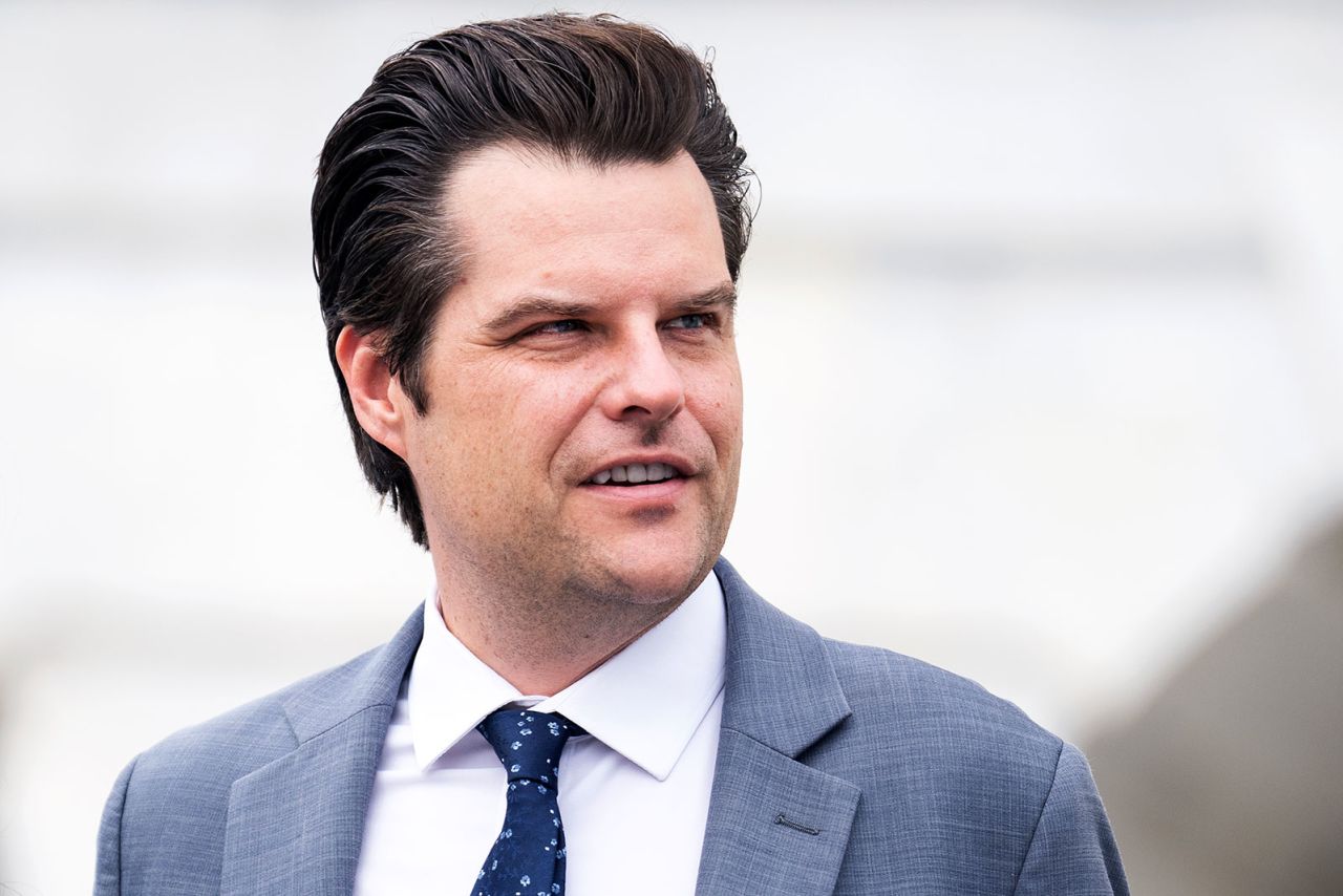 Matt Gaetz  is seen outside theUS Capitol after the last votes before the August recess on Thursday, July 25.