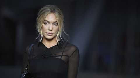 US podcaster Alexandra Cooper poses on the red carpet as she arrives for 'The Prelude to the Olympics' at The Fondation Louis Vuitton in Paris on July 25, 2024, ahead of the 2024 Paris Olympics.