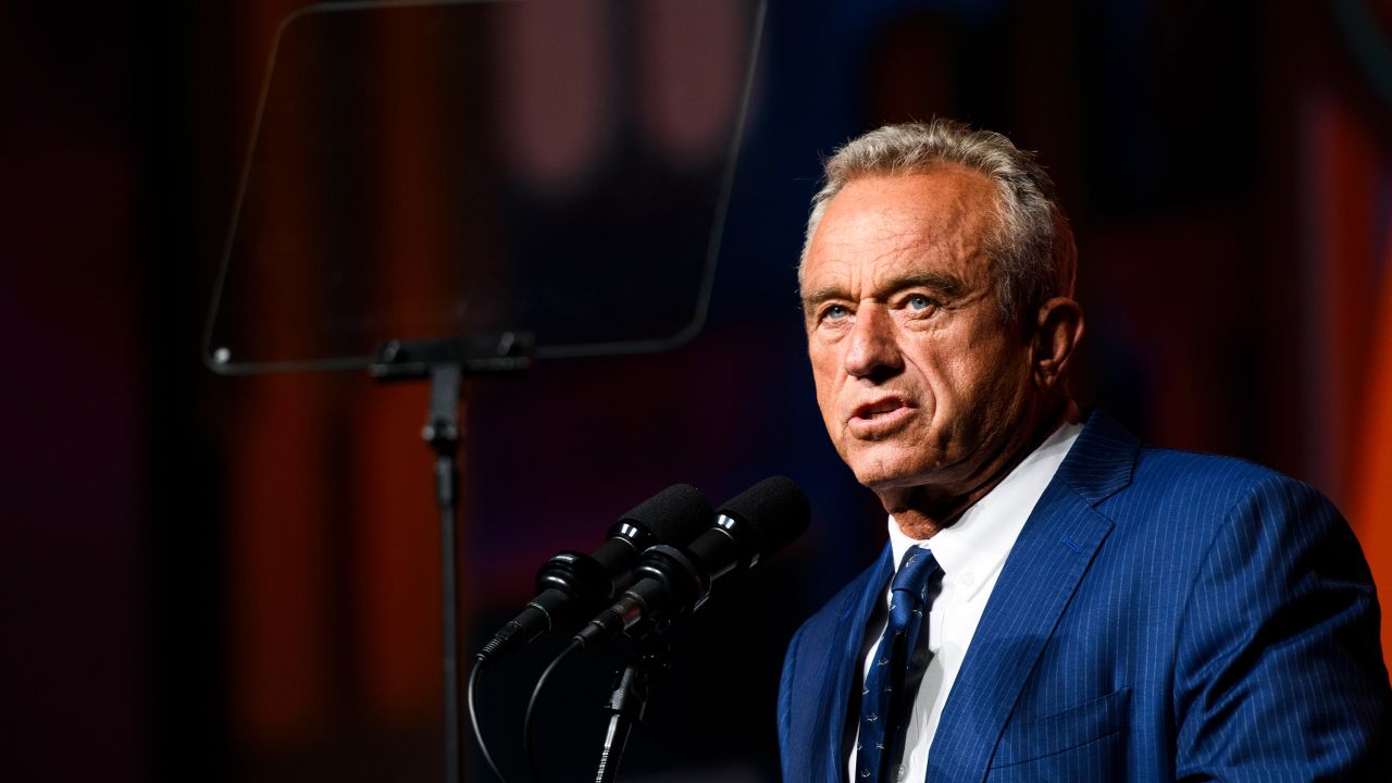 Robert F. Kennedy Jr., partner with Morgan & Morgan PA and 2024 independent presidential candidate, speaks at the Bitcoin 2024 conference in Nashville, Tennessee, US, on Friday, July 26, 2024. The conference is an annual event organized by BTC Media LLC for fans of the original cryptocurrency. Photographer: Liam Kennedy/Bloomberg via Getty Images