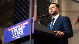 Republican vice presidential nominee U.S. Sen. JD Vance (R-OH) speaks during a rally at Herb Brooks National Hockey Center on July 27, 2024 in St Cloud, Minnesota.