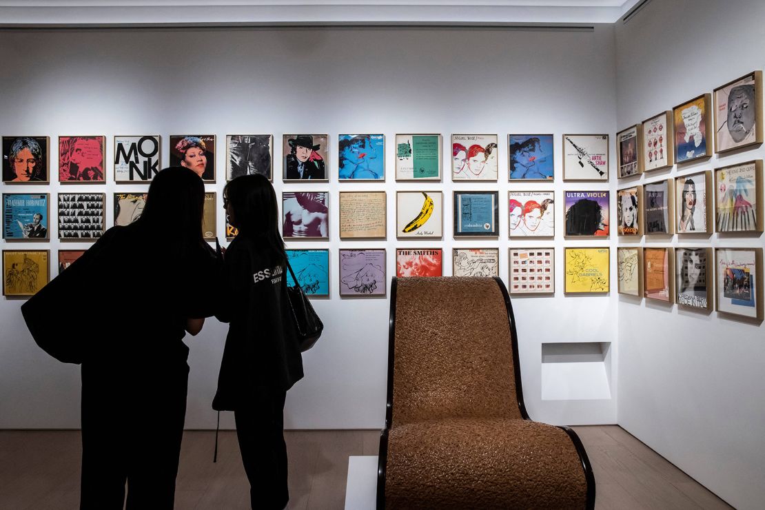 Artworks on display at a media preview of Sotheby's Maison in Hong Kong's Central district.