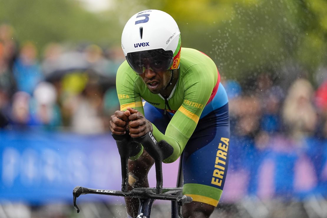 Biniam GIRMAY of Eritrea during the Paris Olympic Games 2024 - Day 1 at Pont Alexandre III on July 27, 2024 in Paris, France. (Photo by Hugo Pfeiffer/Icon Sport via Getty Images)