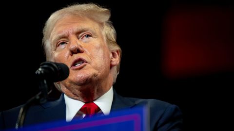 Former President Donald Trump speaks at a campaign rally at the Bojangles Coliseum on July 24 in Charlotte, North Carolina.