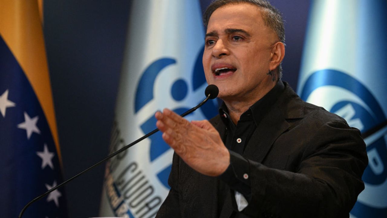 Venezuela's Attorney General Tarek William Saab speaks during a press conference at the Public Prosecutor's Office headquarters in Caracas on July 29, 2024, a day after the Venezuelan presidential election. President Nicolas Maduro was declared the winner of Venezuela's presidential election but the opposition and key regional neighbours immediately rejected the official results. (Photo by Federico PARRA / AFP) (Photo by FEDERICO PARRA/AFP via Getty Images)