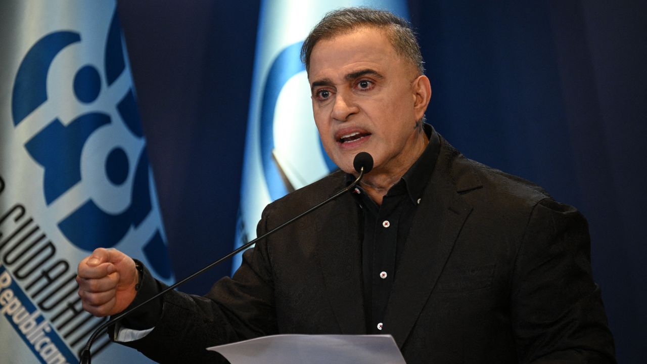 Venezuela's Attorney General Tarek William Saab speaks during a press conference at the Public Prosecutor's Office headquarters in Caracas on July 29, 2024, a day after the Venezuelan presidential election. President Nicolas Maduro was declared the winner of Venezuela's presidential election but the opposition and key regional neighbours immediately rejected the official results. (Photo by Federico PARRA / AFP) (Photo by FEDERICO PARRA/AFP via Getty Images)