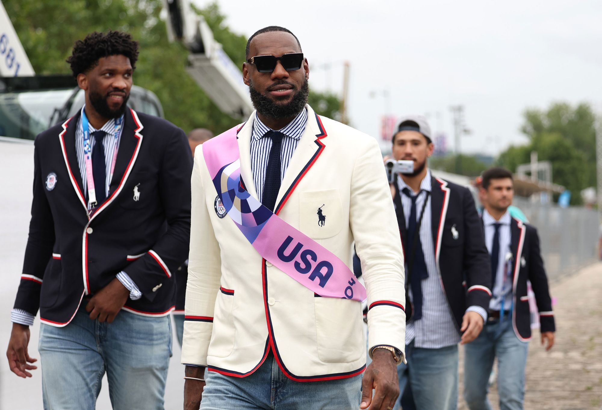 LeBron James served as a flagbearer for Team USA during Friday's opening ceremonies.