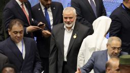 Ismail Haniyeh arriving for the inauguration of the new Iranian President Masoud Pezeshkian on Tuesday. Ismail Haniyeh arriving for the inauguration of the new Iranian President Masoud Pezeshkian on Tuesday.
