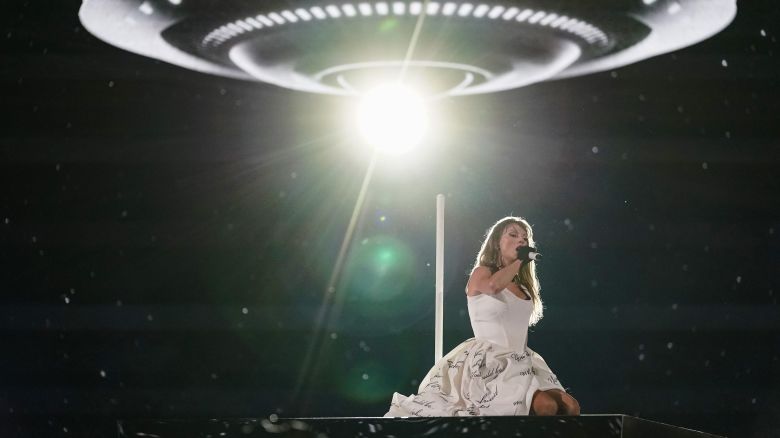 Taylor Swift performing the Eras Tour in July in Germany.