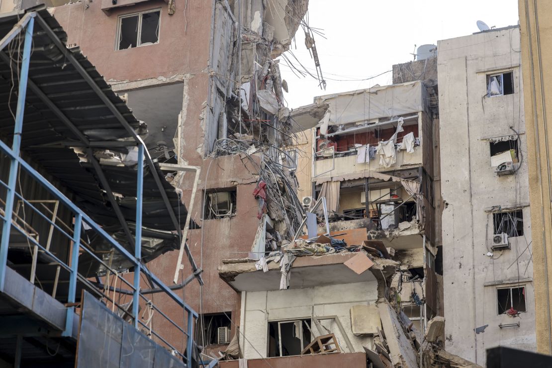 The aftermath of an Israeli military strike on a building in Beirut on Wednesday. Israel said it targeted. a Hezbollah commander responsible for the attack that killed several children in the Golan Heights.