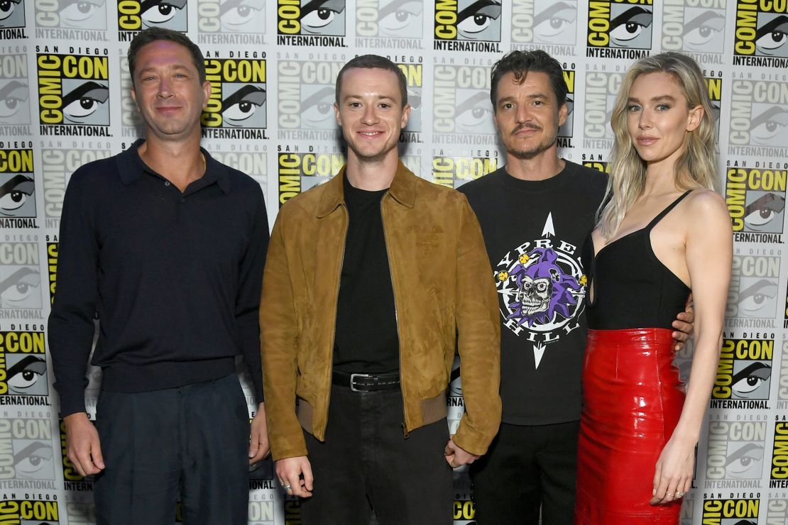 (from left) Ebon Moss-Bachrach, Joseph Quinn, Pedro Pascal and Vanessa Kirby in July.