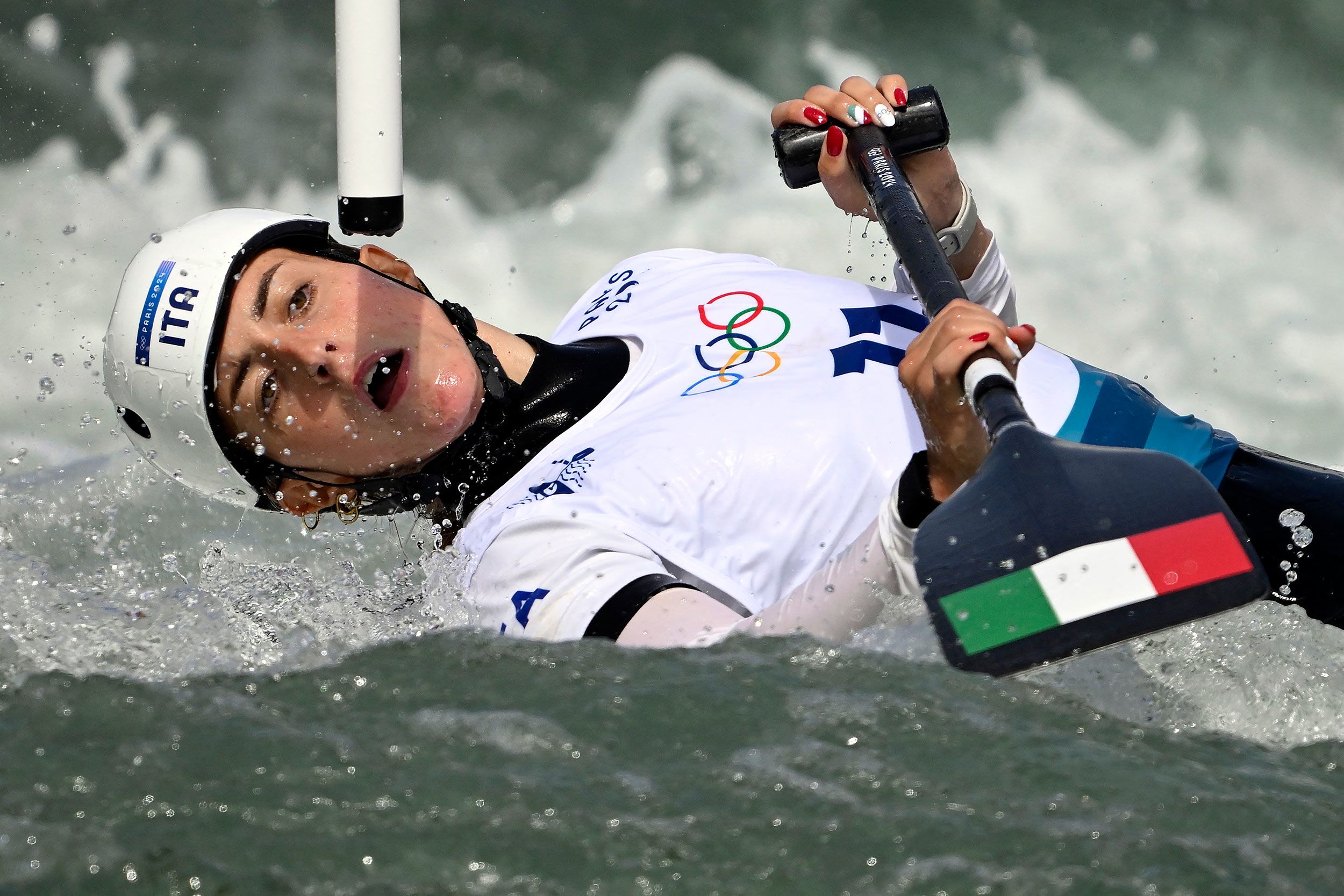 Italian canoeist Marta Bertoncelli competes in the C-1 event on July 31.