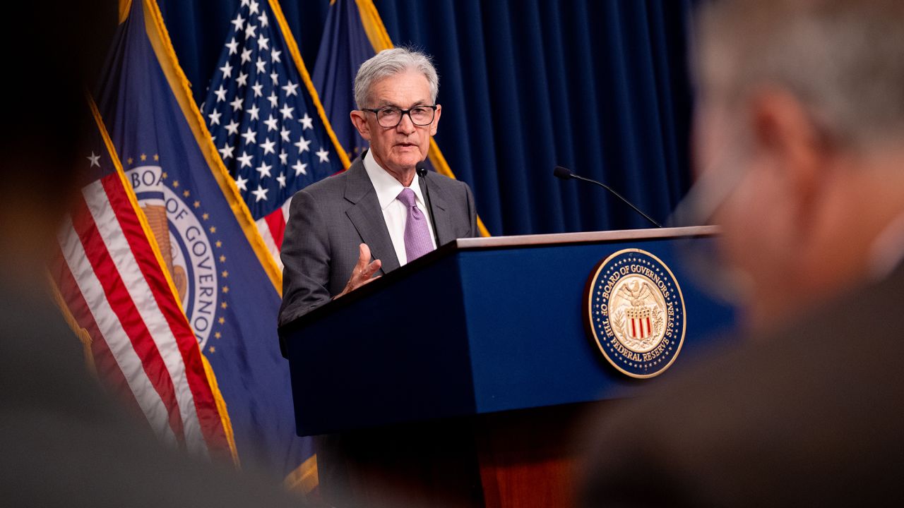 Federal Reserve Chairman Jerome Powell speaks at a news conference following a Federal Open Market Committee meeting at the William McChesney Martin Jr. Federal Reserve Board Building on July 31, 2024 in Washington, DC. Powell spoke to members of the media after the Federal Reserve held short-term interest rates where they are with broad expectations that the rate with drop in September.