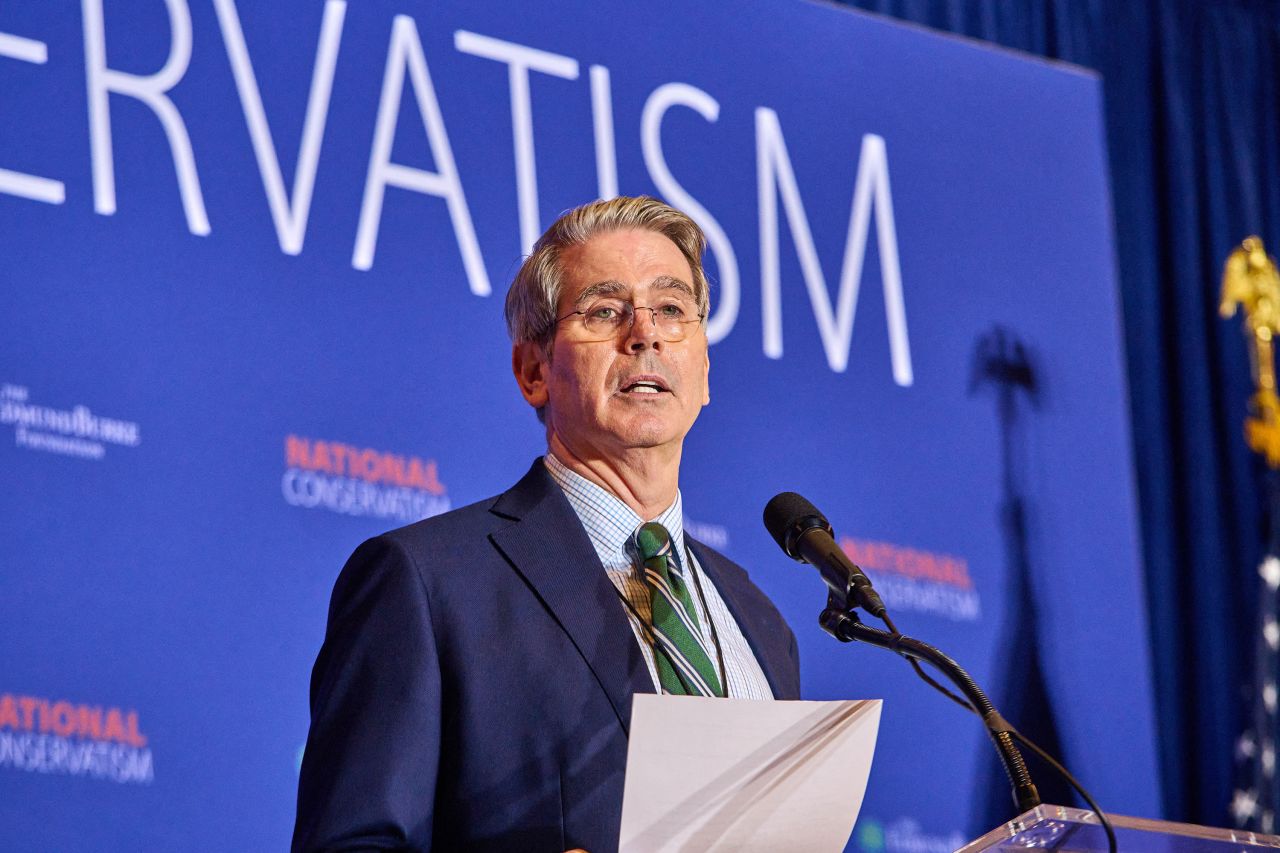 Scott Bessent speaks at the National Conservative Conference in Washington D.C., Wednesday, July 10, 2024. (Photo by Dominic Gwinn / Middle East Images / Middle East Images via AFP) (Photo by DOMINIC GWINN/Middle East Images/AFP via Getty Images)