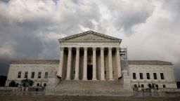 Passing storm clouds are seen over the U.S. Supreme Court on July 30, 2024 in Washington, DC.