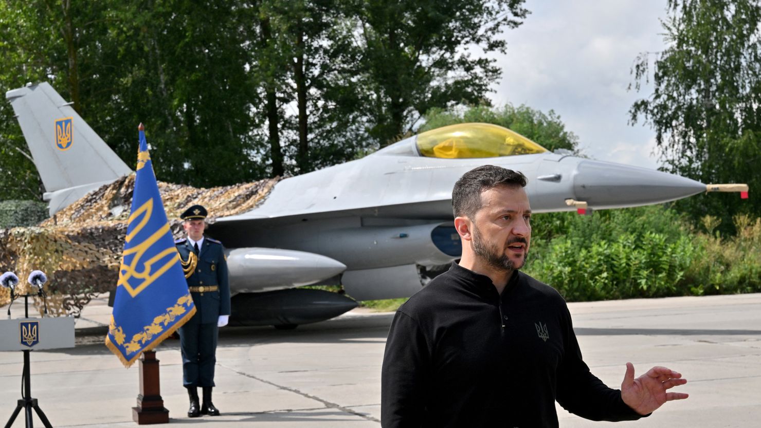 Ukraine's President Volodymyr Zelensky has long demanded the F-16s to aid his country's fight agains Russia.